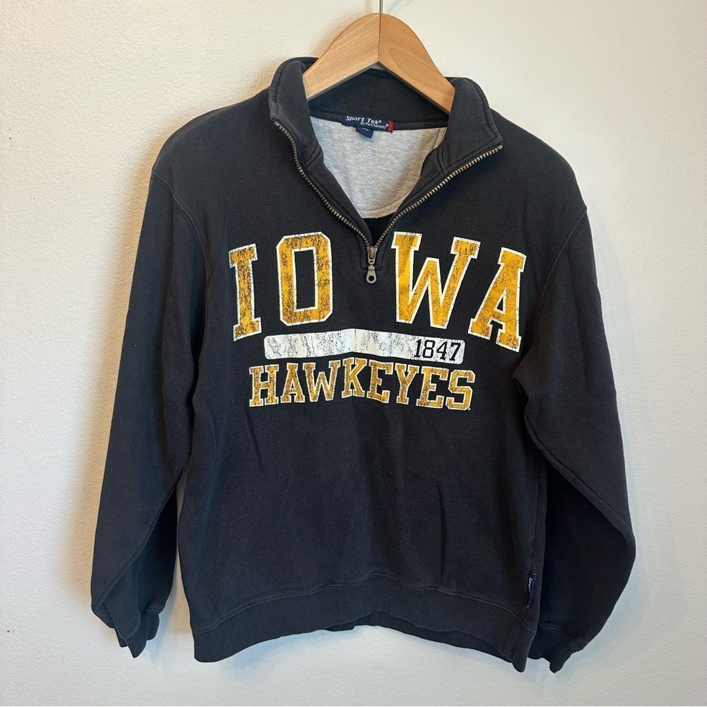 Iowa Hawkeyes Black & Gold Quarter-Zip Sweatshirt